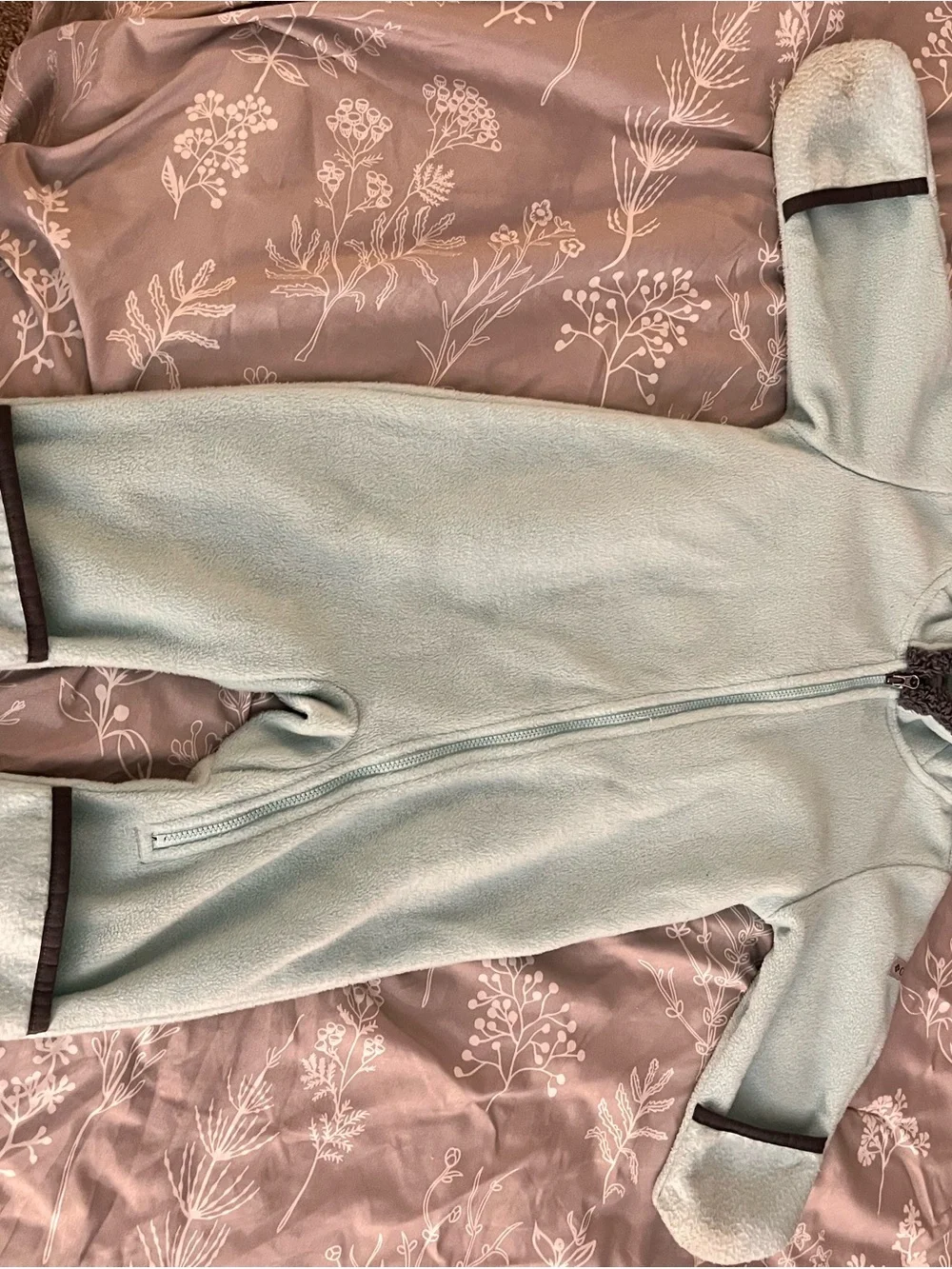 Cozy Light Blue Columbia Toddler Fleece Hooded One-Piece